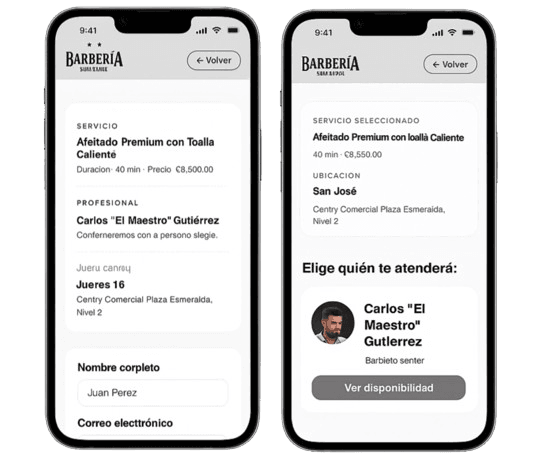 Panel administrativo Cita CR